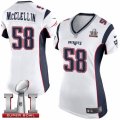 Womens Nike New England Patriots #58 Shea McClellin Elite White Super Bowl LI 51 NFL Jersey