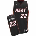 Mens Adidas Miami Heat #22 Derrick Williams Swingman Black Road NBA Jersey