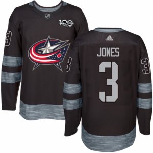 Mens Adidas Columbus Blue Jackets #3 Seth Jones Authentic Black 1917-2017 100th Anniversary NHL Jersey