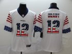 Nike Patriots #12 Tom Brady White USA Flag Fashion Limited Jersey