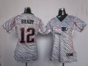 Nike Women New England Patriots #12 Tom Brady Womens FEM FAN Zebra Jerseys