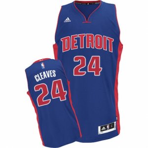 Mens Adidas Detroit Pistons #24 Mateen Cleaves Swingman Royal Blue Road NBA Jersey