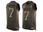 Mens Nike New Orleans Saints #7 Morten Andersen Limited Green Salute to Service Tank Top NFL Jersey