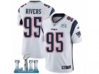 Youth Nike New England Patriots #95 Derek Rivers White Vapor Untouchable Limited Player Super Bowl LII NFL Jersey