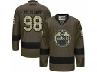 Mens Reebok Edmonton Oilers #98 Jesse Puljujarvi Authentic Green Salute to Service NHL Jersey