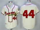 Braves #44 Hank Aaron Cream 1957 Mitchell & Ness Jersey