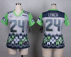 2015 Super Bowl XLIX Women Nike Seattle Seahawks #24 marshawn lynch jerseys(Style Noble Fashion)