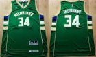 NBA Men Revolution 30 Milwaukee Bucks #34 Giannis Antetokounmpo Green Stitched Jersey