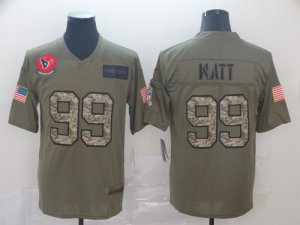 Nike Texans #99 J.J. Watt 2019 Olive Camo Salute To Service Limited Jersey