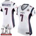Womens Nike New England Patriots #7 Jacoby Brissett Elite White Super Bowl LI 51 NFL Jersey