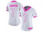 Women Nike Philadelphia Eagles #7 Ron Jaworski Limited White-Pink Rush Fashion NFL Jersey