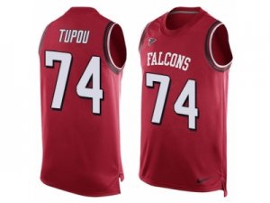 Mens Nike Atlanta Falcons #74 Tani Tupou Limited Red Player Name & Number Tank Top NFL Jersey