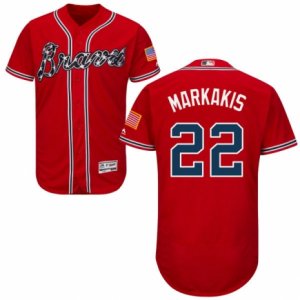 Men\'s Majestic Atlanta Braves #22 Nick Markakis Red Flexbase Authentic Collection MLB Jersey