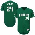 Men Majestic Arizona Diamondbacks #24 Yasmany Tomas Green Celtic Flexbase Authentic Collection MLB Jersey