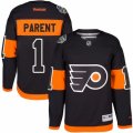 Youth Reebok Philadelphia Flyers #1 Bernie Parent Authentic Black 2017 Stadium Series NHL Jersey