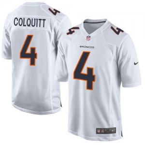 Nike Denver Broncos #4 Britton Colquitt White Men Stitched NFL Game Event Jersey