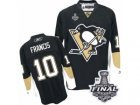 Mens Reebok Pittsburgh Penguins #10 Ron Francis Authentic Black Home 2017 Stanley Cup Final NHL Jersey