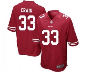 Men\'s Nike San Francisco 49ers #33 Roger Craig Game Red Team Color NFL Jersey