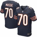 Men's Nike Chicago Bears #70 Bobby Massie Elite Navy Blue Team Color NFL Jersey