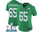Women Nike Philadelphia Eagles #65 Lane Johnson Limited Green Rush Vapor Untouchable Super Bowl LII NFL Jersey