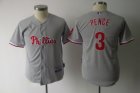 youth mlb philadelphia phillies #3 pence gray