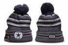 Cowboys Team Logo Gray Black 100th Season Pom Knit Hat YD