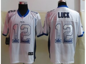 Nike Indianapolis Colts #12 Luck White Jerseys(Drift Fashion Elite)