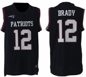 Nike New England Patriots #12 Tom Brady Navy Blue Team Color Men\' Stitched NFL Limited Tank Top Jersey