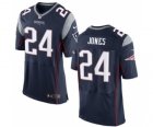 Mens Nike New England Patriots #24 Cyrus Jones Elite Navy Blue Team Color NFL Jersey