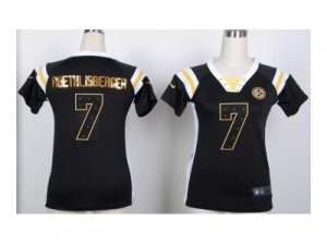 Nike women pittsburgh steelers #7 ben roethlisberger black jerseys[Fashion Rhinestone sequins]