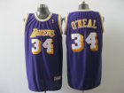 nba los angeles lakers #34 o'neal purple