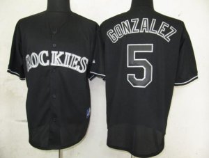 mlb colorado rockies #5 gonzalez black fashion