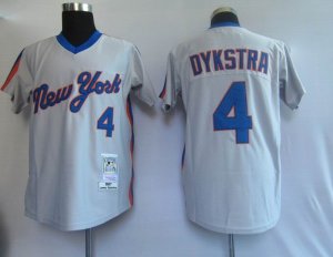 MLB Jerseys New York Mets 4# Dykstra m&n Grey