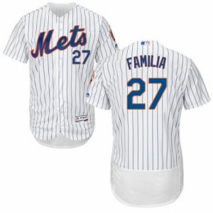 Men\'s Majestic New York Mets #27 Jeurys Familia White Flexbase Authentic Collection MLB Jersey