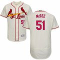 Mens Majestic St. Louis Cardinals #51 Willie McGee Cream Flexbase Authentic Collection MLB Jersey