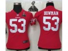 2013 Nike Super Bowl XLVII NFL Women San Francisco 49ers #53 Navorro Bowman Red Jerseys