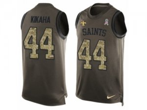 Mens Nike New Orleans Saints #44 Hauoli Kikaha Limited Green Salute to Service Tank Top NFL Jersey