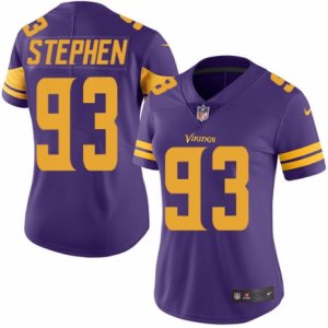 Women\'s Nike Minnesota Vikings #93 Shamar Stephen Limited Purple Rush NFL Jersey
