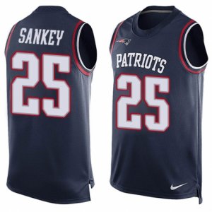 Mens Nike New England Patriots #25 Bishop Sankey Limited Navy Blue Player Name & Number Tank Top NFL Jersey