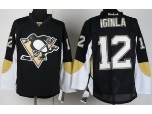 NHL Pittsburgh Penguins #12 Jarome Iginla Black Jersey