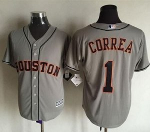 Men Houston Astros #1 Carlos Correa Grey New Cool Base Stitched Baseball Jersey
