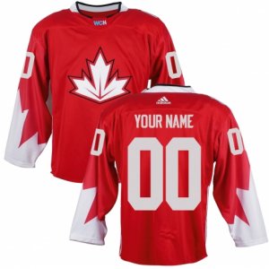 Men\'s Adidas Team Canada Customized Premier Red Away 2016 World Cup Ice Hockey Jersey
