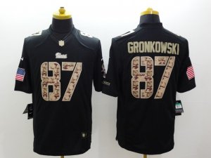 Nike New England Patriots #87 Rob Gronkowski Black Salute to Service Jerseys(Limited)