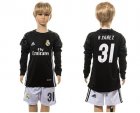 Real Madrid #31 R.Yanez Black Goalkeeper Long Sleeves Kid Soccer Club Jersey