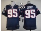 2015 Super Bowl XLIX Nike NFL New England Patriots #95 Chandler Jones Blue Jerseys(Elite)
