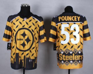 Nike Pittsburgh Steelers #53 Maurkice Pouncey yellow Jerseys(Style Noble Fashion Elite)