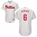 Men's Majestic Philadelphia Phillies #6 Ryan Howard White Red Strip Flexbase Authentic Collection MLB Jersey