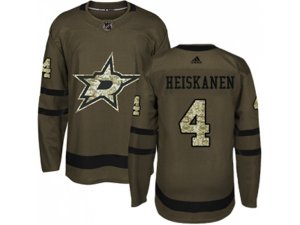 Youth Adidas Dallas Stars #4 Miro Heiskanen Green Salute to Service Stitched NHL Jersey