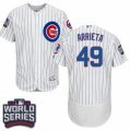 Men's Majestic Chicago Cubs #49 Jake Arrieta White 2016 World Series Bound Flexbase Authentic Collection MLB Jersey