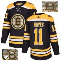 Bruins #11 Jimmy Hayes Black With Special Glittery Logo Adidas Jersey